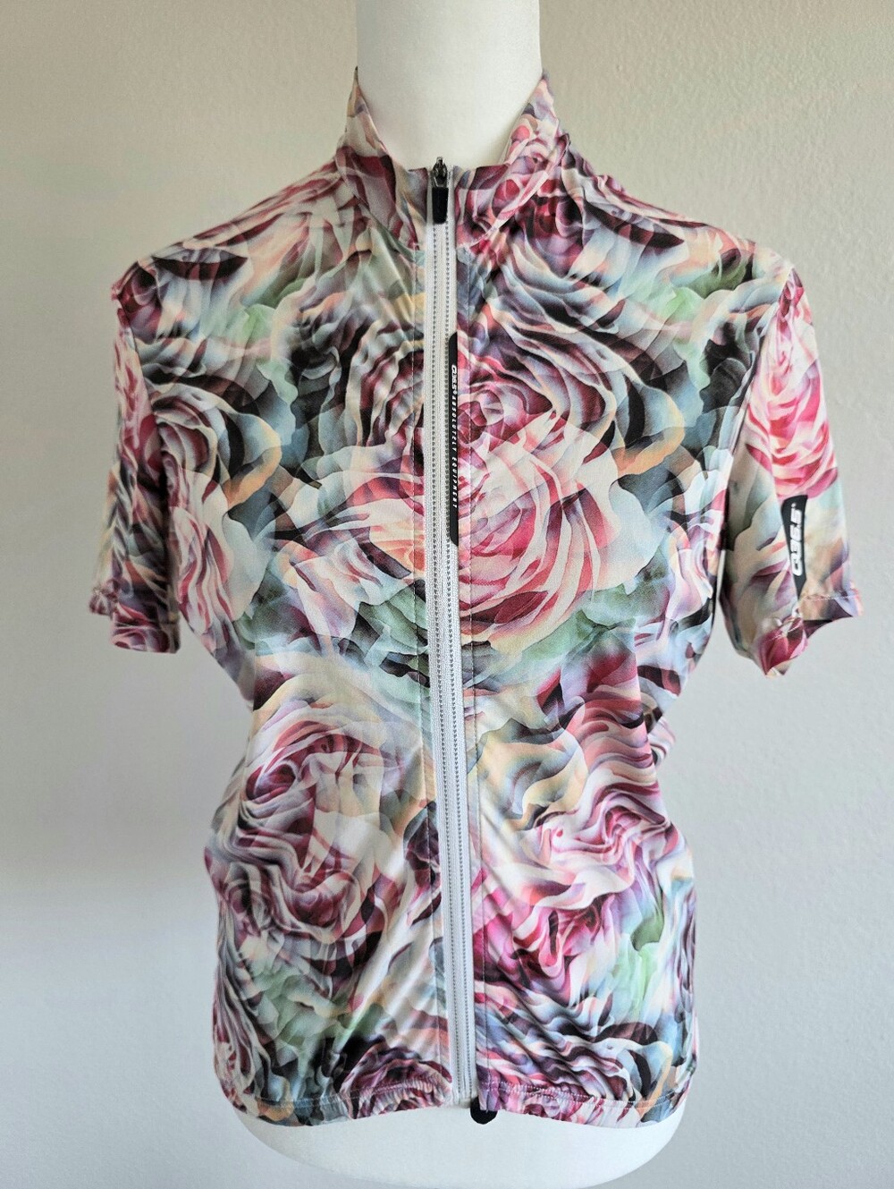 Women's Q36.5 Cycling Jersey Rose 3D Artsy Floral Short Sleeve Made Italy Size M
